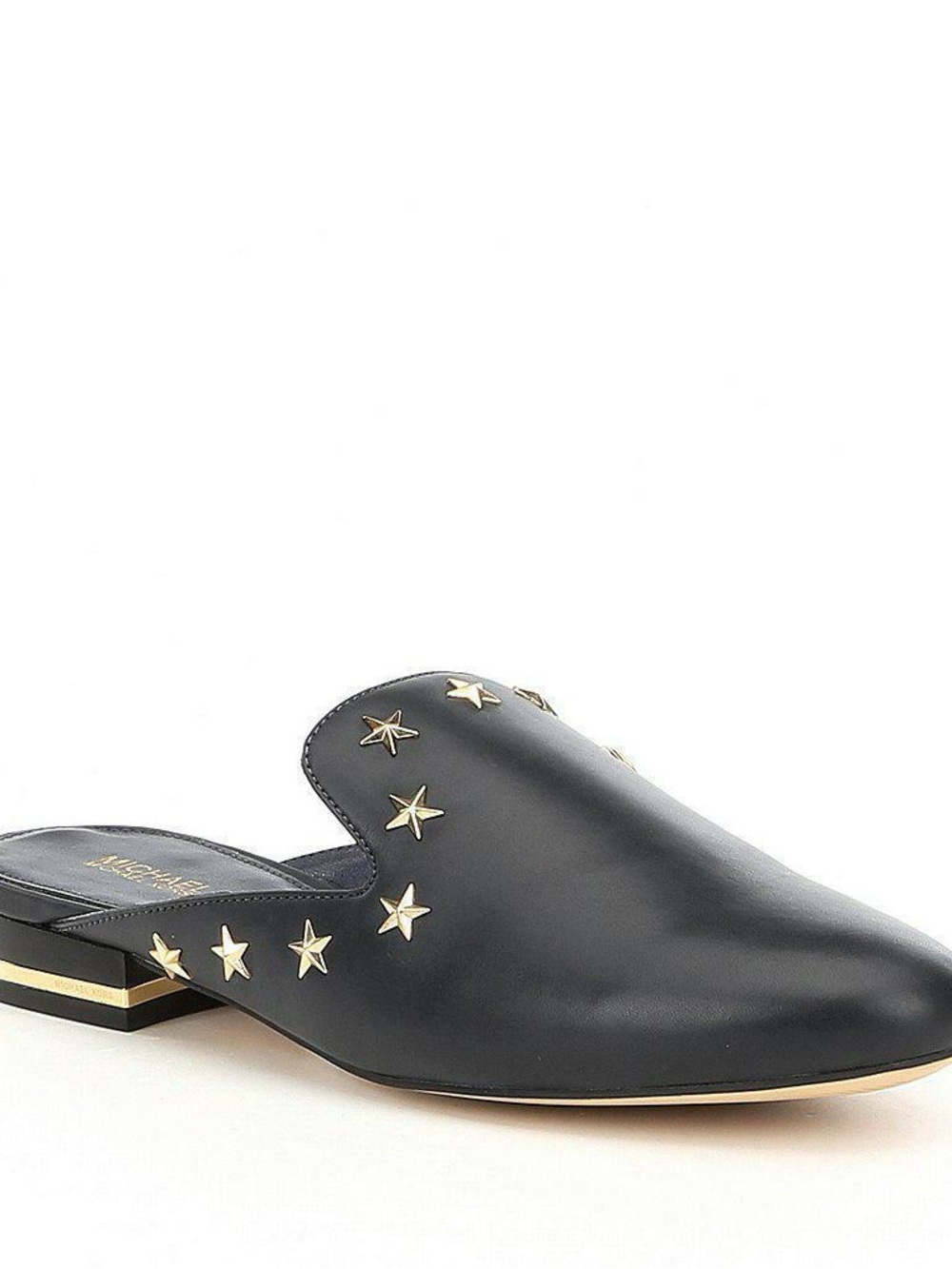 Michael Kors Black Natasha Leather Star-studded Mule Slides